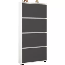 купить Полка для обуви Mobildor-Lux Leo Slim 90x16x164H cm White/Anthracite в Кишинёве 