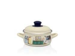 Cratita emailata SweetHome 16cm, 1.5l, capac din metal