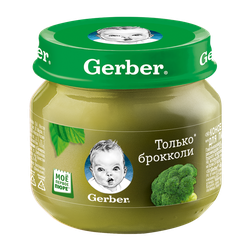 Пюре Gerber брокколи, с 4 месяцев, 80г