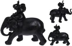 cumpără Decor Promstore 42481 Статуэтка Слон со слоненком 15x15cm, керамика, черный în Chișinău 