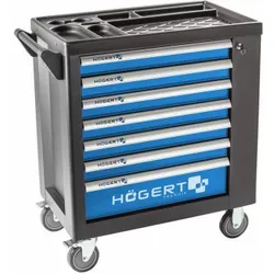 купить Система хранения инструментов Hoegert HT7G049 Тележка инструментальная 7 ящиков с боковым отделением (790x790x490 мм) в Кишинёве 