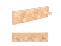 Вешалка БШ на 3 крючка, 25X6.5cm "Рогожка", дерево липа