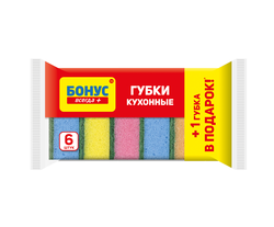 Губки для мытья посуды Бонус, 5 шт.