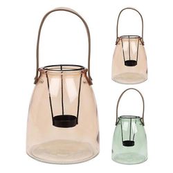 cumpără Lumânare H&S 37001 Sfesnic din sticla cu maner si suport lumanare 13x15сm (in sortiment) în Chișinău 