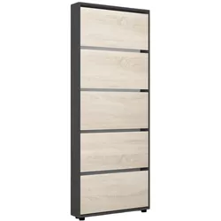 купить Полка для обуви Mobildor-Lux Leo Slim 80x16x203H cm Anthracite/Sonoma в Кишинёве 