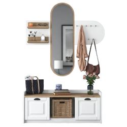 cumpără Mobilă pentru antreu Trendy EE101-1983, Nuc, 120x45x40cm (GTR001439) în Chișinău 