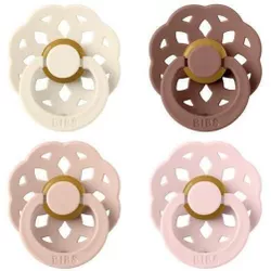cumpără Suzetă BIBS 110459 Set 4 Colour Latex, tetina rotunda, 0 luni + Ivory/Blush/Woodchuck/Blossom-1104 în Chișinău 