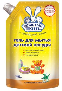 купить Средство для мытья посуды Ушастый нянь 06549 Гель для посуды 1000мл с ромашкой ДойПак в Кишинёве