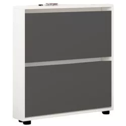 cumpără Raft pentru încălțăminte Mobildor-Lux Leo Slim 80x16x86H cm White/Anthracite în Chișinău 