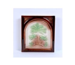Palmier, teracotă culoarea cafeniu cu alb și verde
