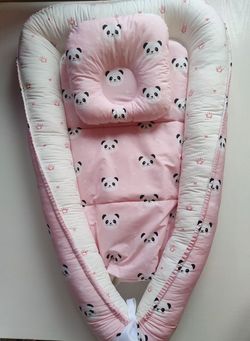 Гнёздышко в кроватку Pampy Panda Pink