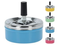 Scrumiera metalica cu resetare automata D9cm, H9.5cm, 4culori