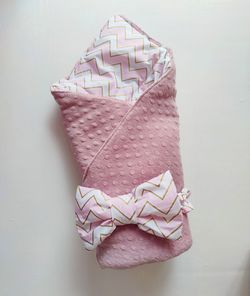 Конвертик-одеялко для выписки 100*80 см Плюш розовый