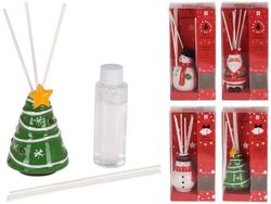 Aromatizator Christmas 50ml + 6 baghete de lemn, ceramic, 4 modele