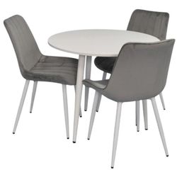 купить Комплект стол и стулья Evelin di Costacurta стол DT 404-5Wh + 3 стула YTC-055Wh Light grey в Кишинёве 