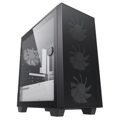 Case mATX GAMEMAX Aero Mini ECO, w/o PSU, 4x120mm, Front Mesh, TG, USB 3.0, Black