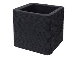 Вазон для цветов пластик "Куб" 30X30cm, H27cm, Черный