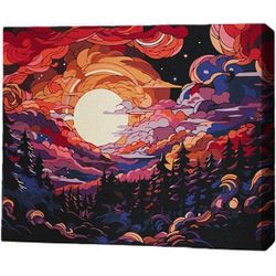 купить Картина по номерам BrushMe RMG0029FC 30x40сm (fără cutie) Strălucirea nopții в Кишинёве 