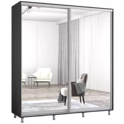 cumpără Dulap Mobildor-Lux Aron cu uși glisante din oglinzi (200x60x240H cm) Anthracite în Chișinău 