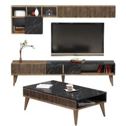 купить Стенка Trendy Milano Орех, Чёрный (комплект мебели для гостиной) (GTR001286) в Кишинёве 
