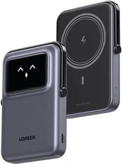 cumpără Acumulator extern USB (Powerbank) Ugreen 45327, Uno Series Magnetic Wireless with Kickstand 10000mAh, 7.5/20W, Space Gray în Chișinău 