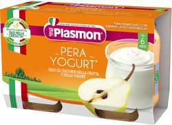 Пюре PLASMON груша с йогуртом (6 мес), 2x120 г