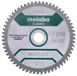 купить Диск отрезной Metabo 628066000 Pânza ferastrau circular Multi CUT universal HW/CT 216x30, Z60 FZ/TZ в Кишинёве 