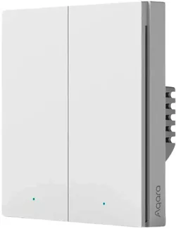 купить Выключатель электрический Aqara H1 PRO - 2 клавиши (c нулём) квадратный подрозетник, белый (QBKG31LM) в Кишинёве 