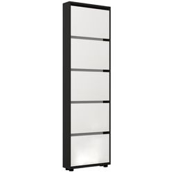 купить Полка для обуви Mobildor-Lux Leo Slim 90x16x203H cm Anthracite/White в Кишинёве 