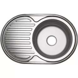 cumpără Chiuvetă bucătărie Rubano 27381 incastrabila 770x500x180mm (dreapta), inox, periat-0,8mm în Chișinău 