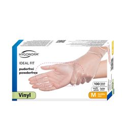Перчатки VINYL IDEAL FIT,  размер M, 100шт, HYGONORM, FM