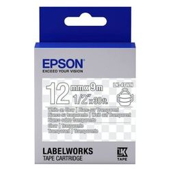 Tape Cartridge EPSON LK4TWN; 12mm/9m Transparent, White/Clear, C53S654013