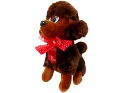 Игрушка мягкая Собака Пудель 30cm сидящий коричневый