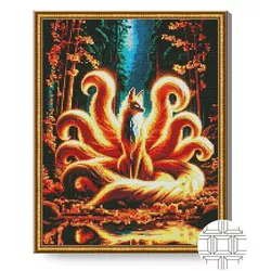 купить Картина по номерам Art Gallery QB206518 Mozaic cu diamante patrate 40x50cm Vulpea cu noua cozi в Кишинёве 