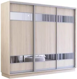 купить Шкаф Mobildor-Lux Fox uși glisante din PAL cu elemente din oglindă (260x60x200H cm) Sonoma в Кишинёве 