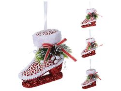 Украшение елочное "Конек в кружеве" 11cm, красный