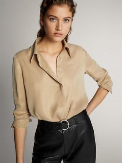 Блуза Massimo Dutti Беж 5159/534/303
