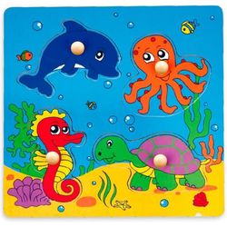 купить Игрушка Viga 59564 Wooden Flat Puzzle Sea Animals в Кишинёве 