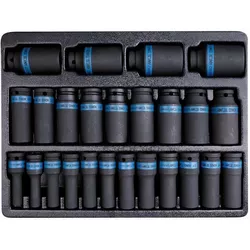 купить Набор головок, бит, насадок King Tony 9-4435MP набор 1/2" ударных головок глубоких 6гр., от 8 до 36мм, 25 пр. в Кишинёве 