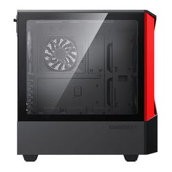 Case ATX GAMEMAX Contac COC, w/o PSU, 1x120 & 1x140mm ARGB fan, TG, 2xUSB 3.0, RGB HUB, Black/Red