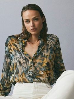 Блуза Massimo Dutti Цветной принт 5167/857/518