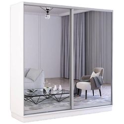 cumpără Dulap Mobildor-Lux Fox uși glisante din oglinzi (190x60x230H cm) Alb în Chișinău 