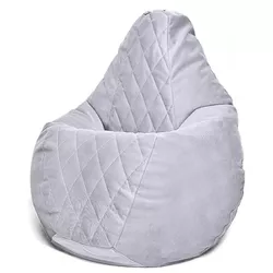 cumpără Fotoliu BeanBag BeanBag BM6132, Кресло Груша из велюра Maserrati "Romb", L, светло-серый în Chișinău 