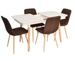 cumpără Set masă și scaune Evelin di Costacurta стол DT-431-1R Wo + 4 стула YTC-080Wo Dark brown în Chișinău 