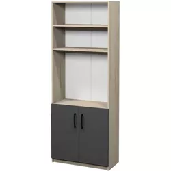 cumpără Dulap de birou Tisam Dulap semi-închis cu rafturi, 800x370x2110 mm, Fag Artisan/Gri Grafit (7802) în Chișinău 