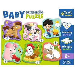 купить Головоломка Trefl 44000 Puzzles - Baby Progressive - Farm в Кишинёве 