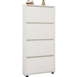 купить Полка для обуви Mobildor-Lux Leo Slim 100x16x164H cm White в Кишинёве 
