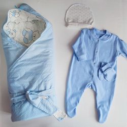 Комплект на выписку Light Blue teddy