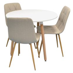 cumpără Set masă și scaune Evelin di Costacurta стол DT-404-1Wo + 3 стула YTC-080Wo Light beige în Chișinău 
