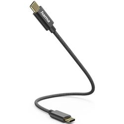 cumpără Cablu telefon mobil Hama 201604 USB-C - USB-C 0.2m nylon black în Chișinău 